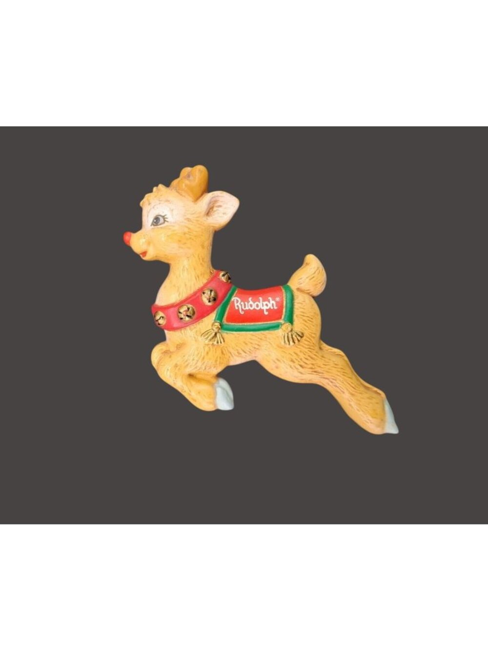 Vintage Rudolph The Red-Nosed Reindeer Fridge Magnet Applause Christmas Plastic